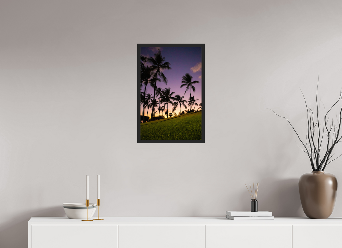 16 x 24″, Portrait Gallery Frame Matte Black Twilight Palms