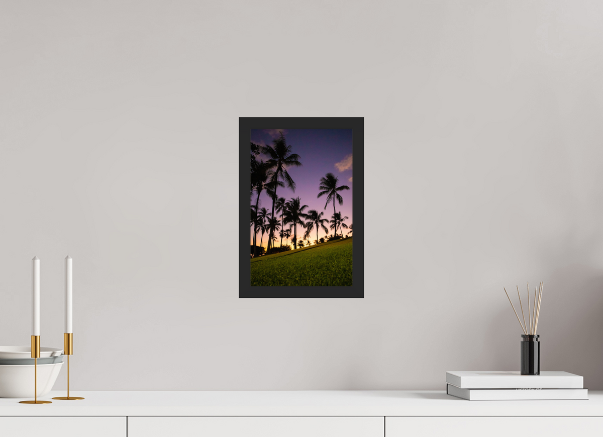 8 x 12″, Portrait Gallery Frame Matte Black Twilight Palms