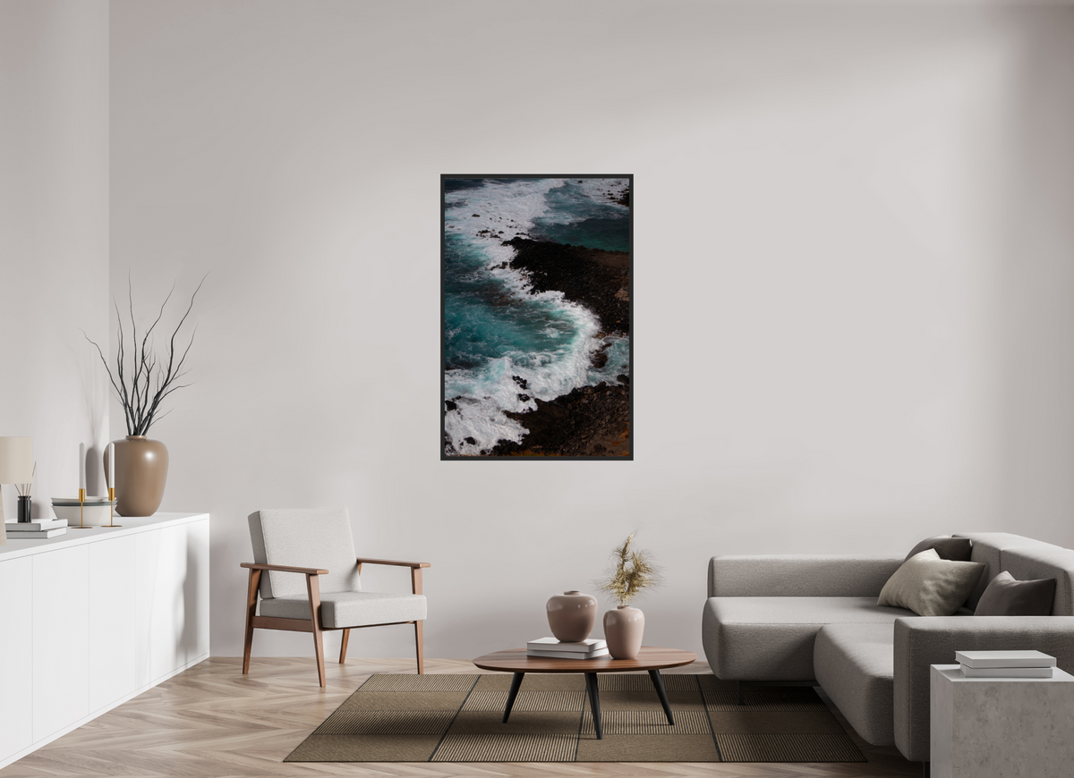 36 x 54″, Portrait Gallery Frame Matte Black Lava Tide