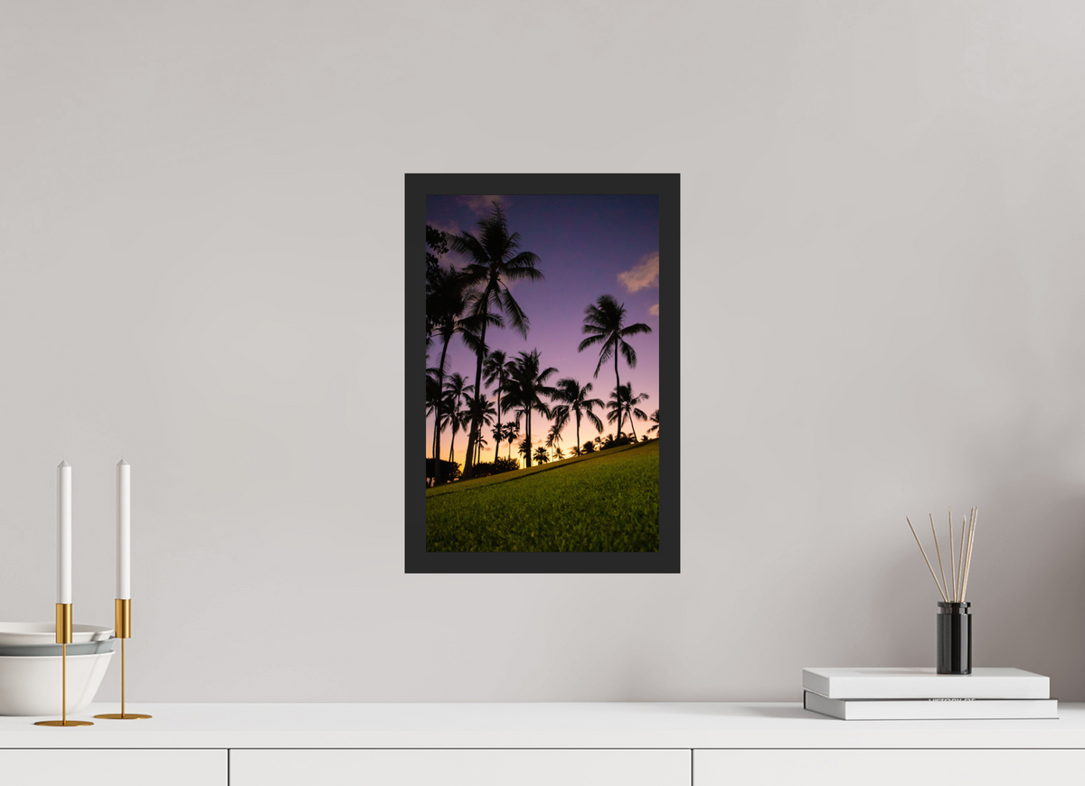 10 x 15″, Portrait Gallery Frame Matte Black Twilight Palms