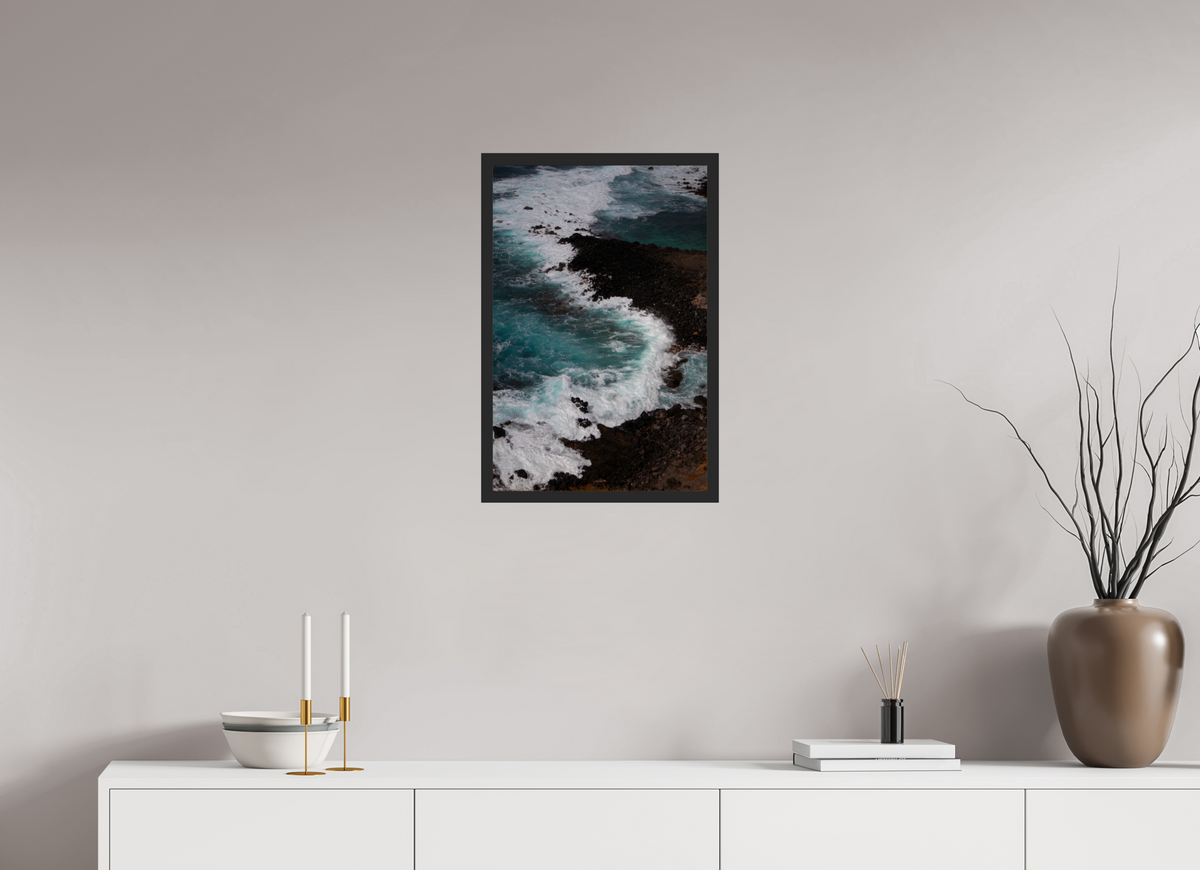 16 x 24″, Portrait Gallery Frame Matte Black Lava Tide