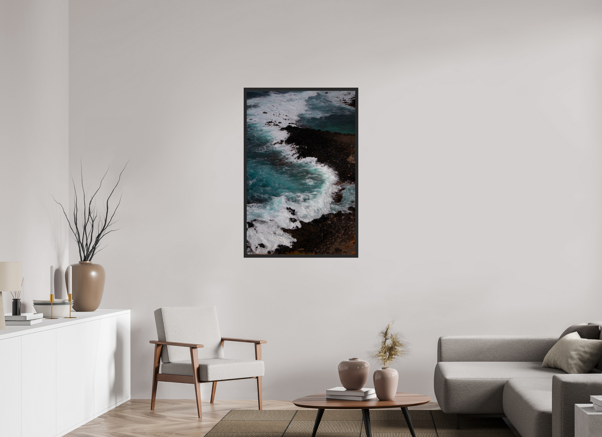 30 x 45″, Portrait Gallery Frame Matte Black Lava Tide